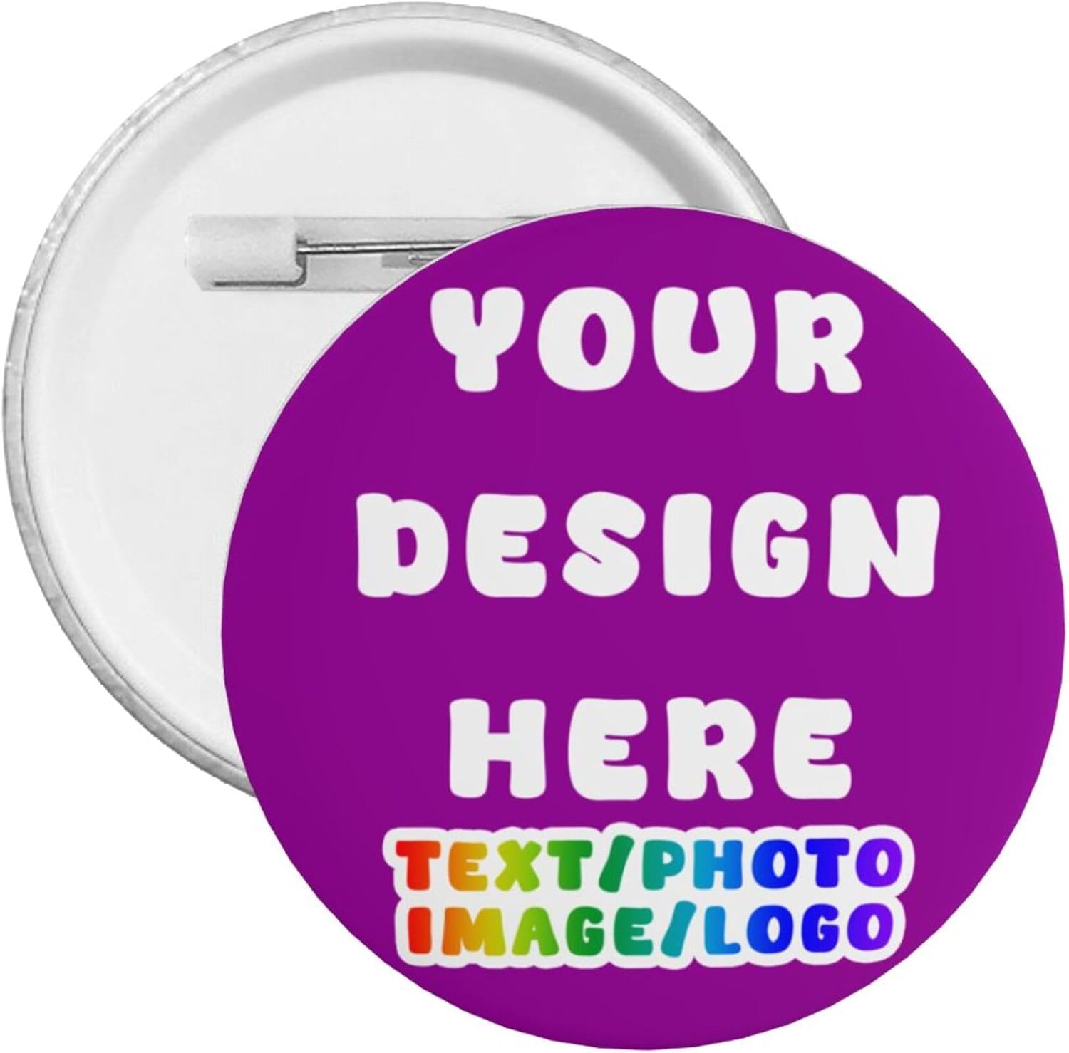 Amazon.com: Custom Pins Custom Buttons Add Your Text Picture Logo ...