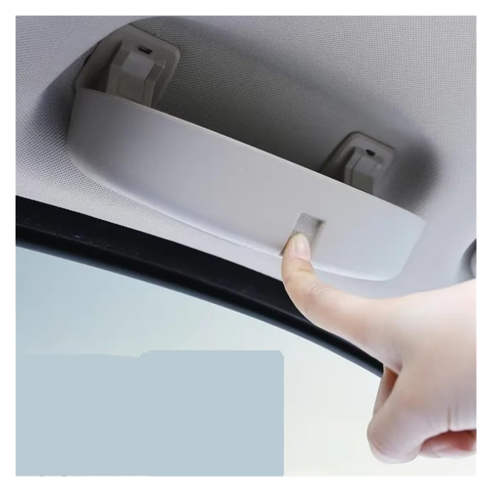 Porta Occhiali per Auto per BMW per X1 per X3 per X5 2013 Supporto per Occhiali da Sole ABS Visiera Parasole Clip AntiGraffio Custodia Occhiali Interni Dopo(Beige)