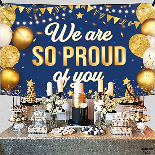 Image of KatchOn, Blue We are So Proud of You Banner - XtraLarge, 72x44 Inch | Graduation Banner Congratulations Banner for Congratulations Decorations | Grad Backdrop for Graduation Decorations 2026