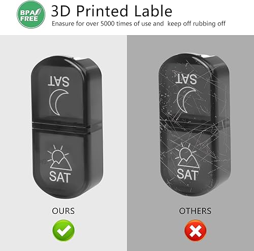 Miniatura 6 de Pastillero semanal de piel sintética 2 veces al día, pastillero diario AM PM para contener vitaminas, aceite de pescado, suplementos y medicamentos