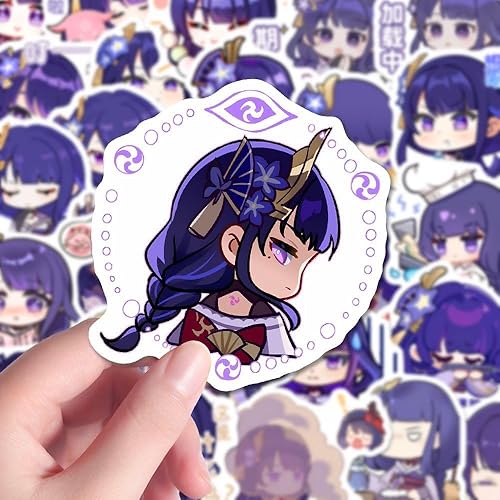 Miniatura 4 de langanime Adhesivos para computadora portátil decoración del teléfono Raiden Shogun versión 100 piezas