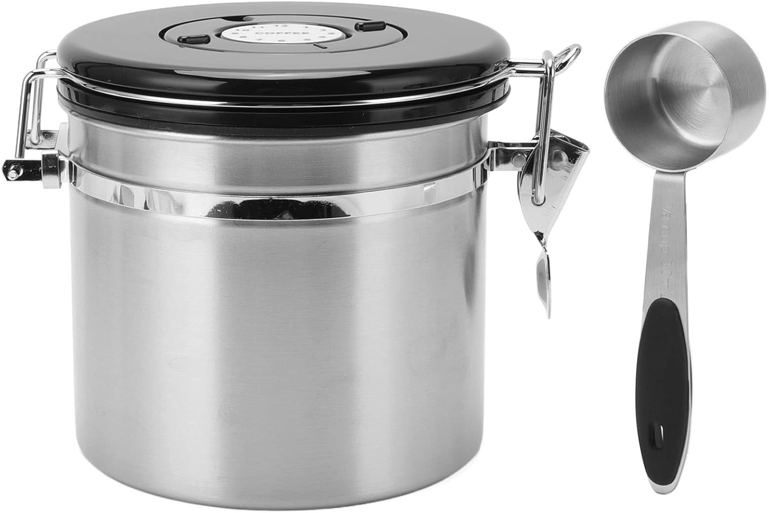 Stainless Steel Canister, Coffee Canister Container, Airtight Clamp Lid