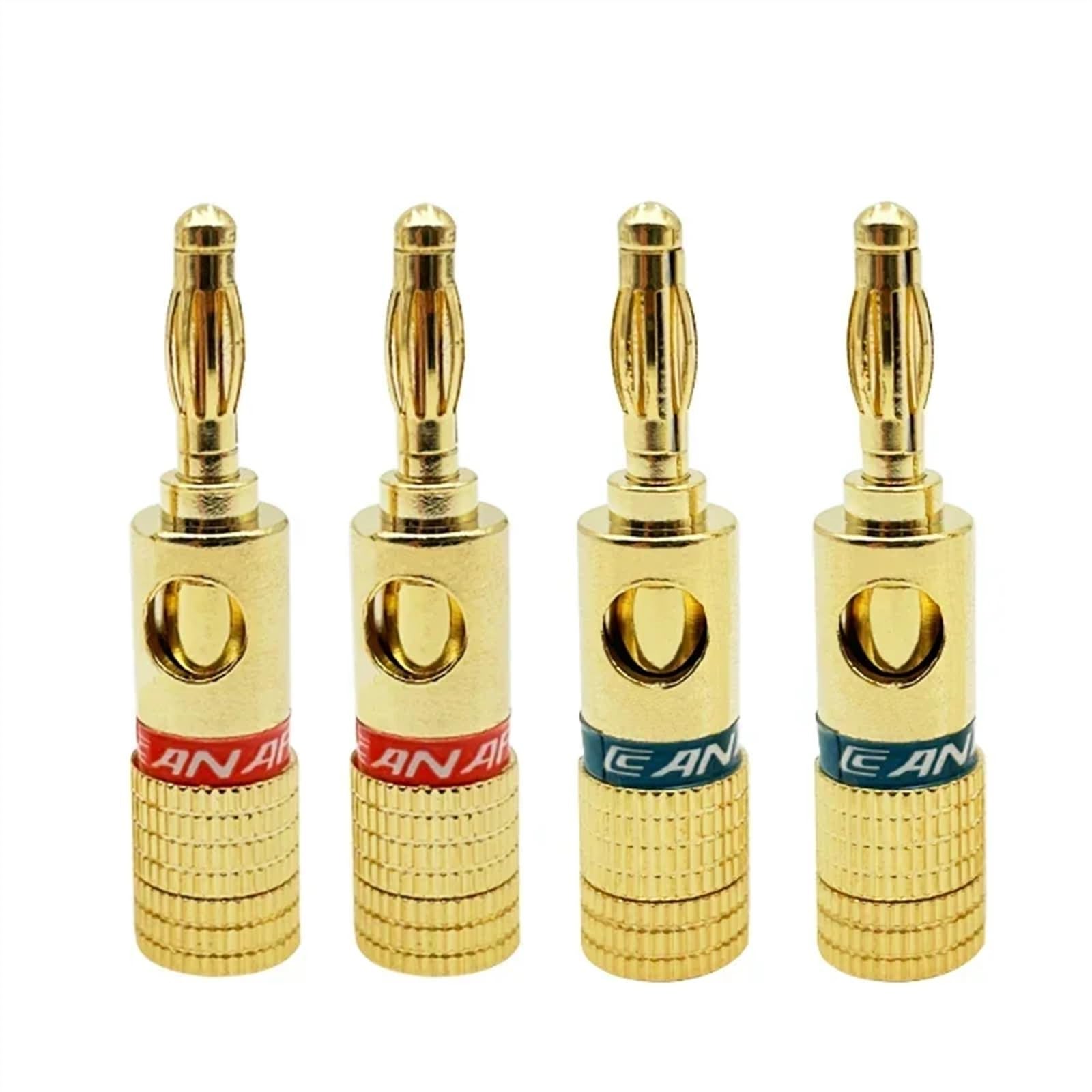 8 szt. 4 mm gniazdo kabla głośnikowego wzmacniacz liniowy złącze głośnika zacisk bananowy pozłacana (4 czerwone 4 niebieski)