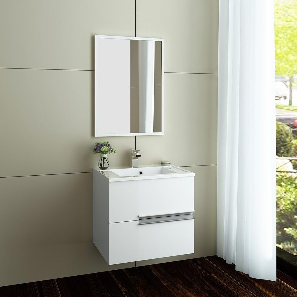 460mm White Wall Hung basin vanity unit Bathroom Storage Furniture