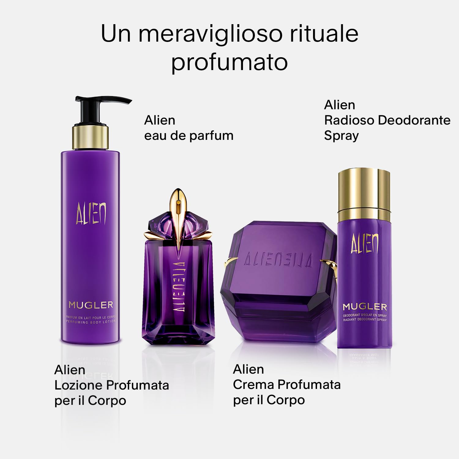 MUGLER Alien, Deodorante Spray Ambrato, Legnoso e Floreale, Fragranza Straordinaria, 100 ml