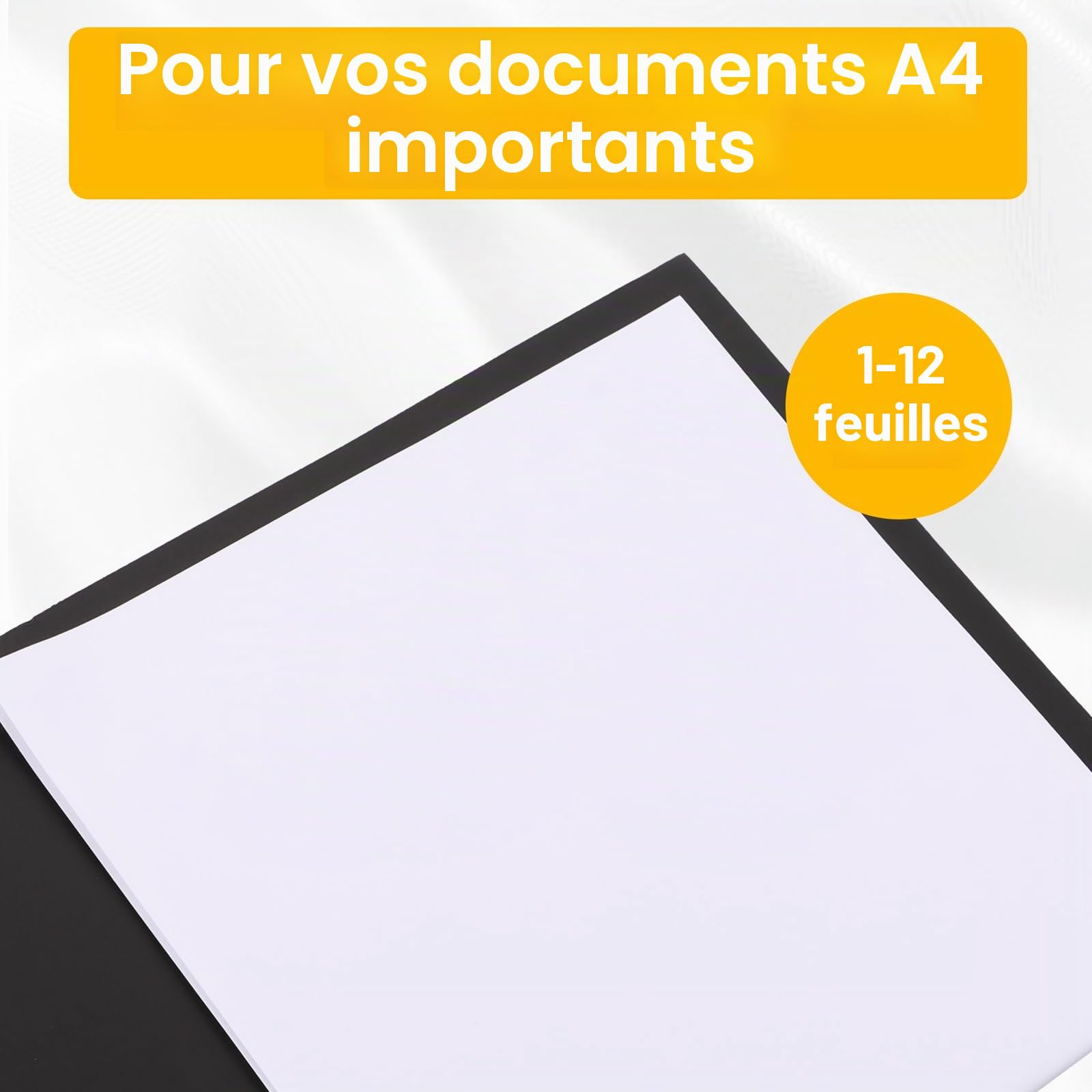 APACALI 20PCS Chemise Cartonnée A4, Chemise Papier Noir avec Fentes, A4 Papier Kraft Dossier de Fichiers, Dossier de Fichiers à Insertion avec Pochettes, pour le Bureau, l'école, la Maison