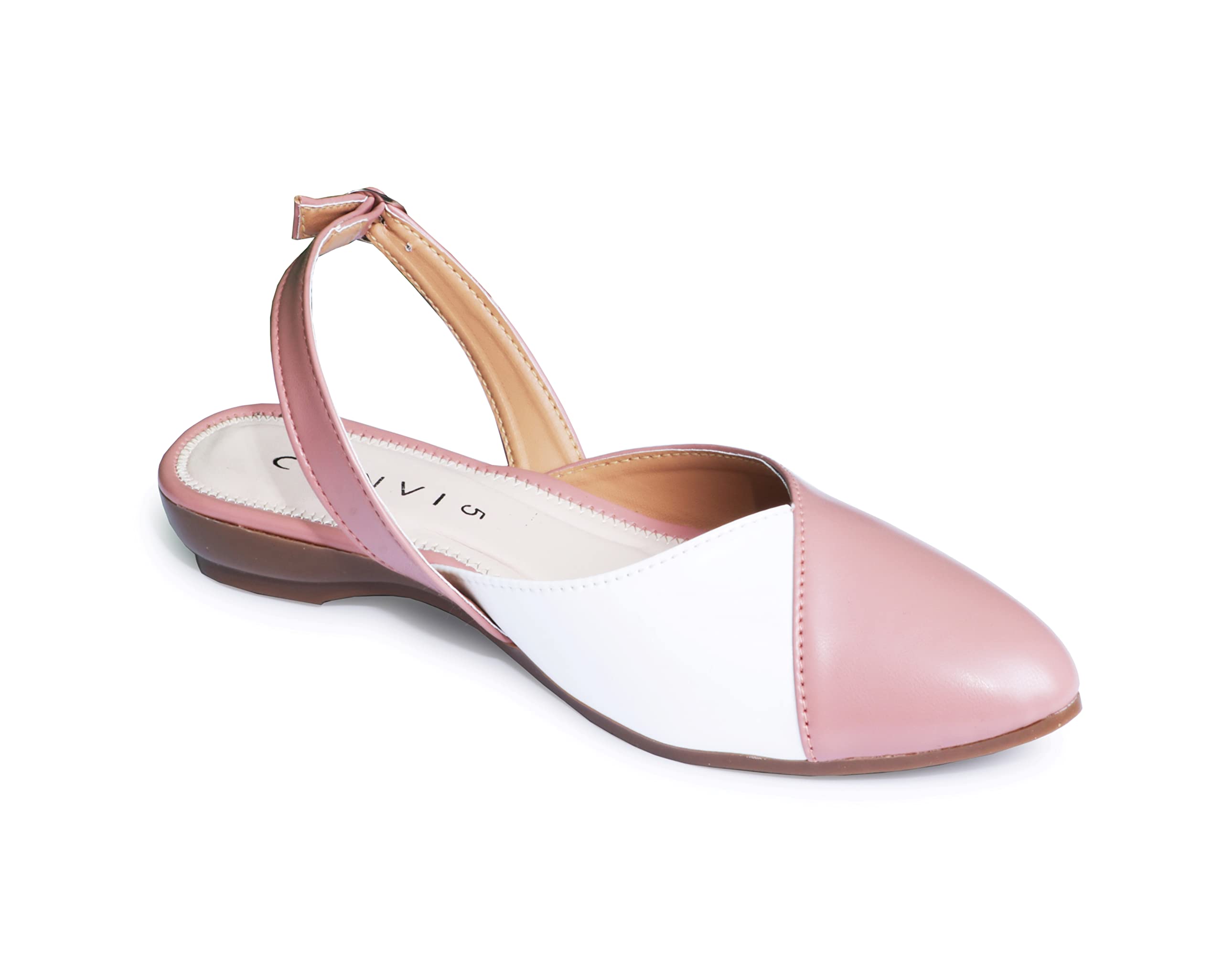 CANVI Stylish | Fancy | Comfortable Women's Ethnic Flats Sandals for Women and Girl, Synthetic Leather Sandals Casual Summer Beach Shoes Sandal (Peach, numeric_8) 2