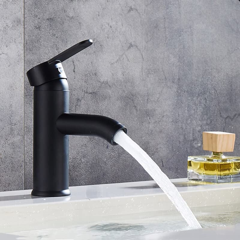 Mitigeur de salle de bain Torneria en acier inoxydable noir et argenté