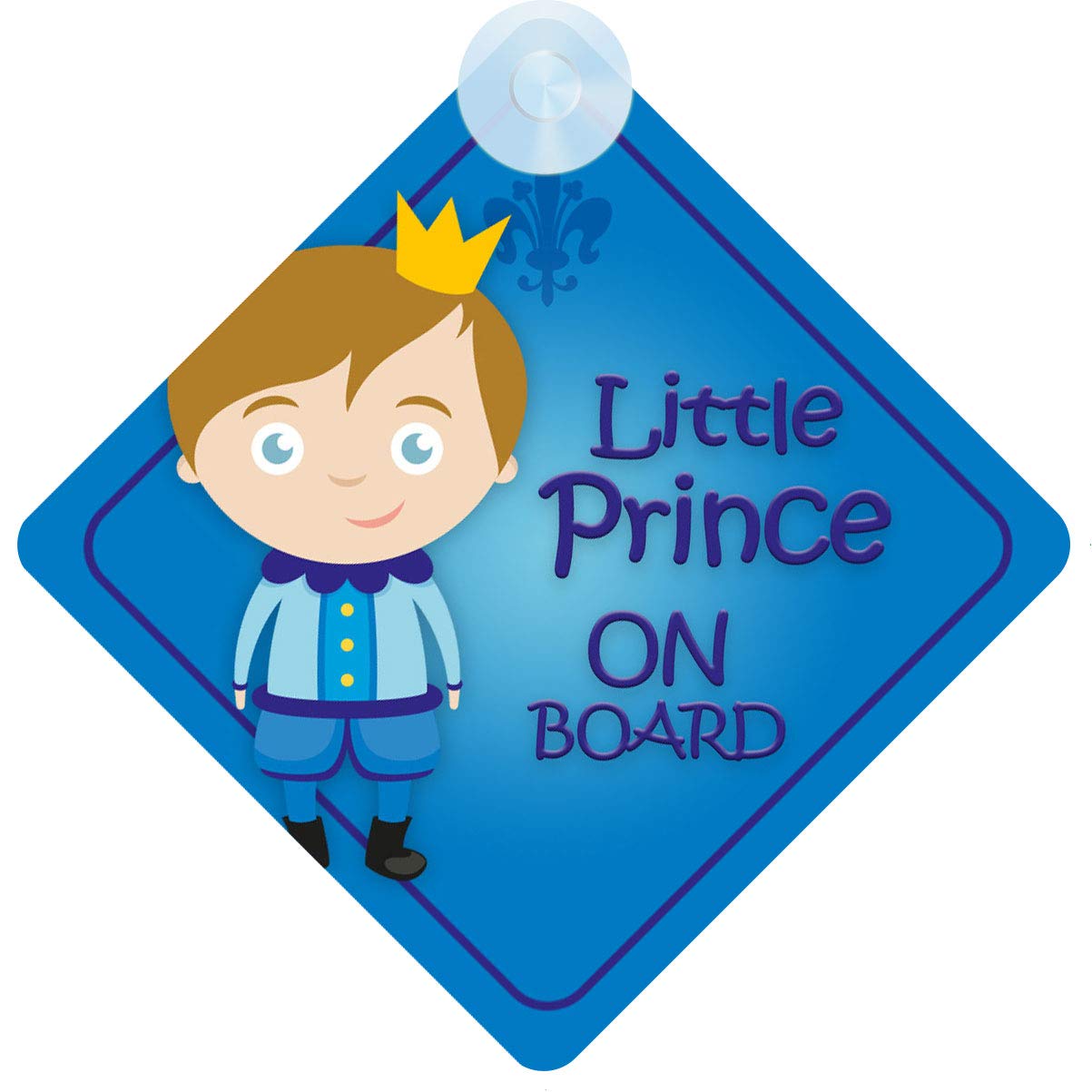 Little Prince on Board Car Sign for Child/Baby Boy Non Personalised Character Theme BLP002