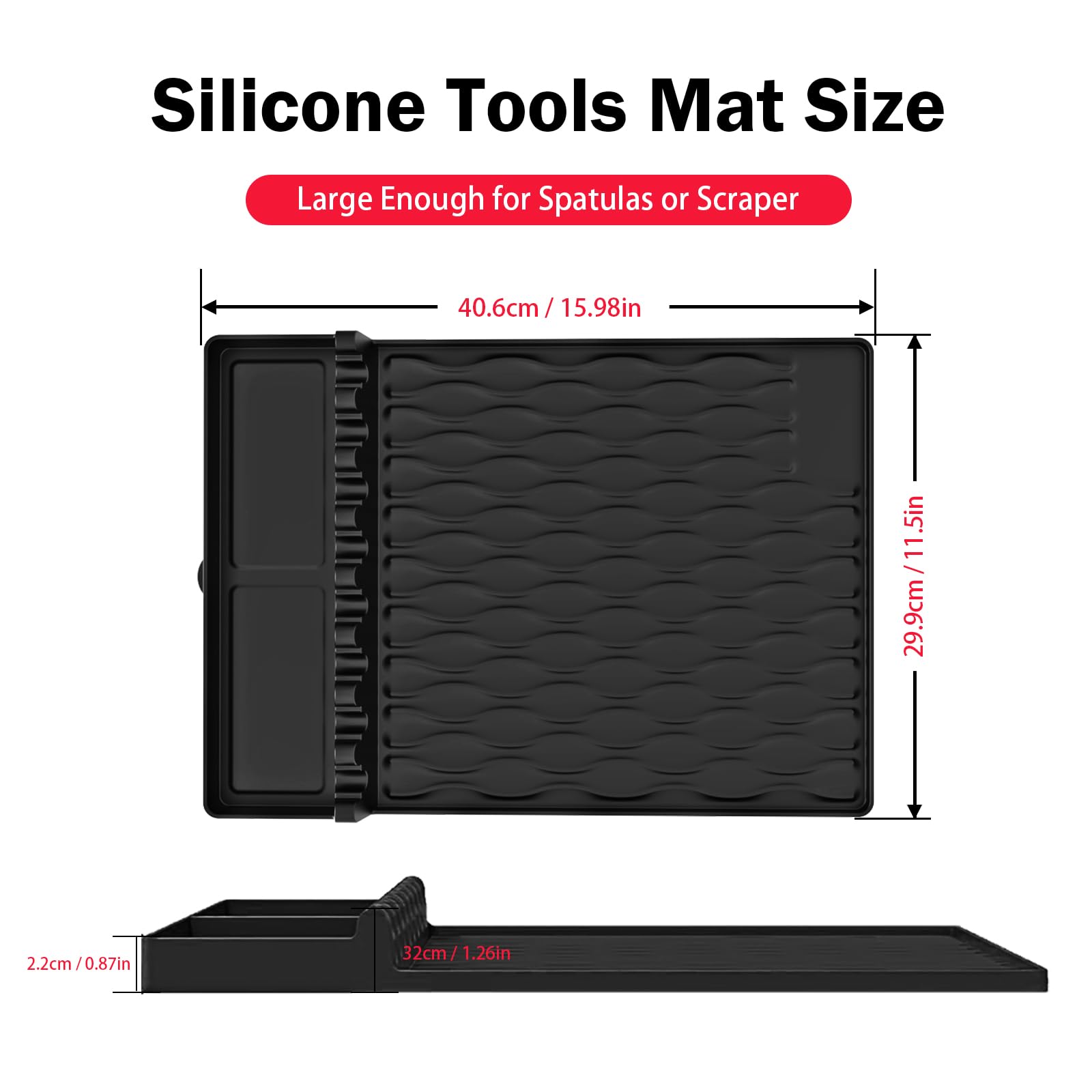 Blackstone Silicone Mat for Blackstone, Blackstone Silicone Griddle Cover, Griddle Accessories Side Shelf Mat Grill Pad for Outdoor Grill Kitchen Counter Spatula Silicone Mat?Black?