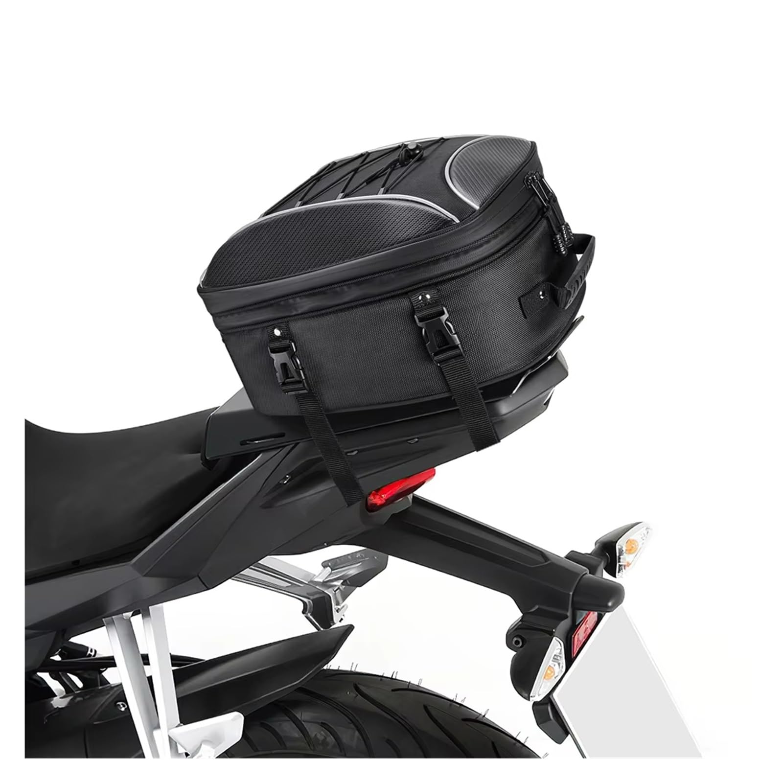 Bolsa Almacenamiento Trasero Bolsas Traseras Para Motocicleta Bolsa Asiento Trasero Doble Uso Expandible Almacenamiento Equipaje Viaje Mochila Casco Universal