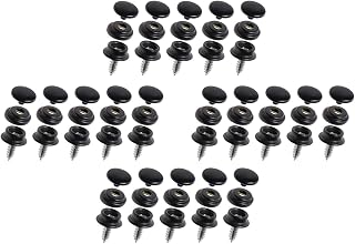 Mini Skater 20 Sets Fastener Screw Snap Stainless Steel Marine Grade Upholstery Boat Cover Buttons Fastener Kit for Furniture Canvas Fabric Boats Outdoor (20 Sets - Black)