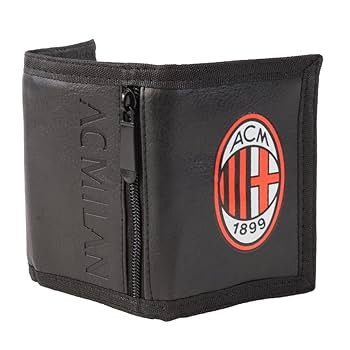 Portafoglio AC Milan Ufficiale - Design Unisex In Pelle, Chiusura A Pressione, Nero - Foto 4