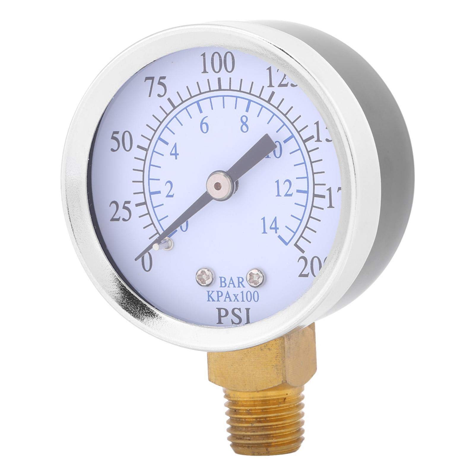 Outil de Mesure de Pression, manomètre pour compresseur d'air/hydraulique 1/4" NPT 0-200 PSI 0-14 Bar