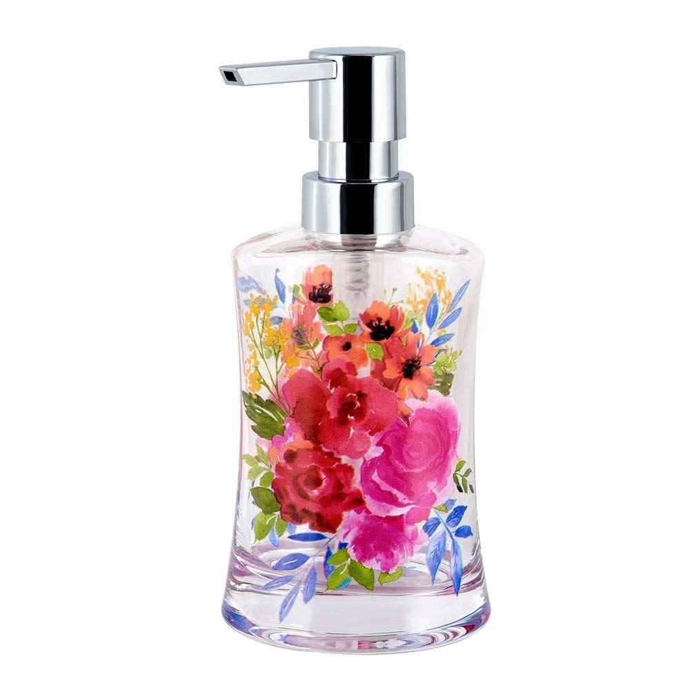 MISC Floral Burst Lotion Pump Tropical Glass Single Piece