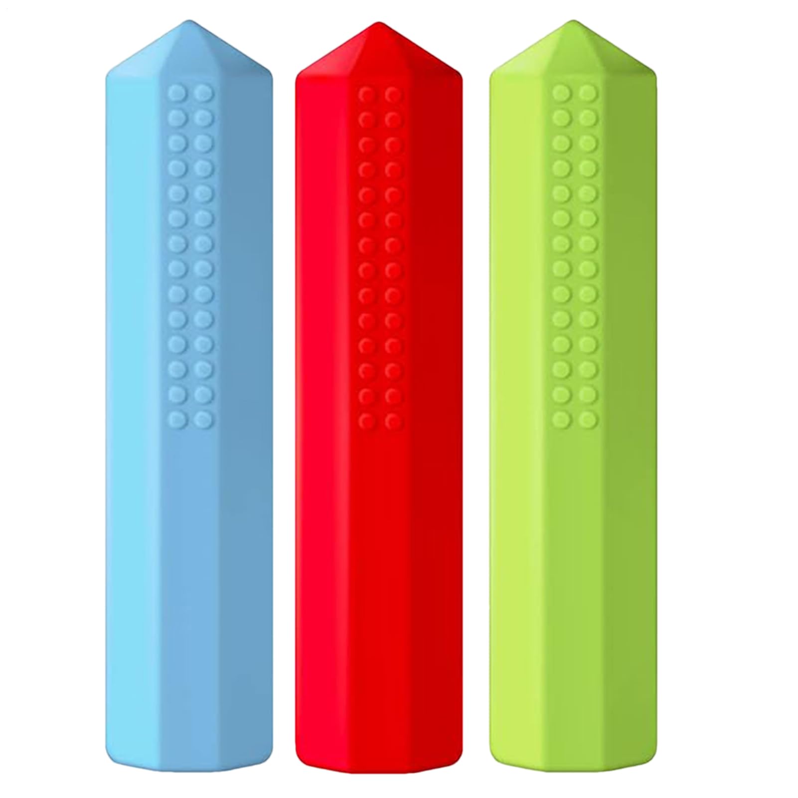 Sensory Pencil Topper, 3 Pack Chewing Tubes, Stretchy Pen Covers, Weighted Silicone Pencil Accessories for Classroom Focus, Home Learning Tools for Children with or Fidget