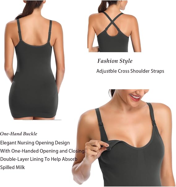 Womens Nursing Tank Tops Women Breastfeeding Seamless Maternity Cami Bra