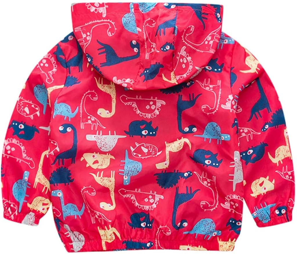 WOCACHI Boys Girls Windbreaker, Toddler Little Kids Cartoon Hooded Windproof Coat Zipper Drawstring Jacket Outwear: Clothing, Shoes & Jewelry