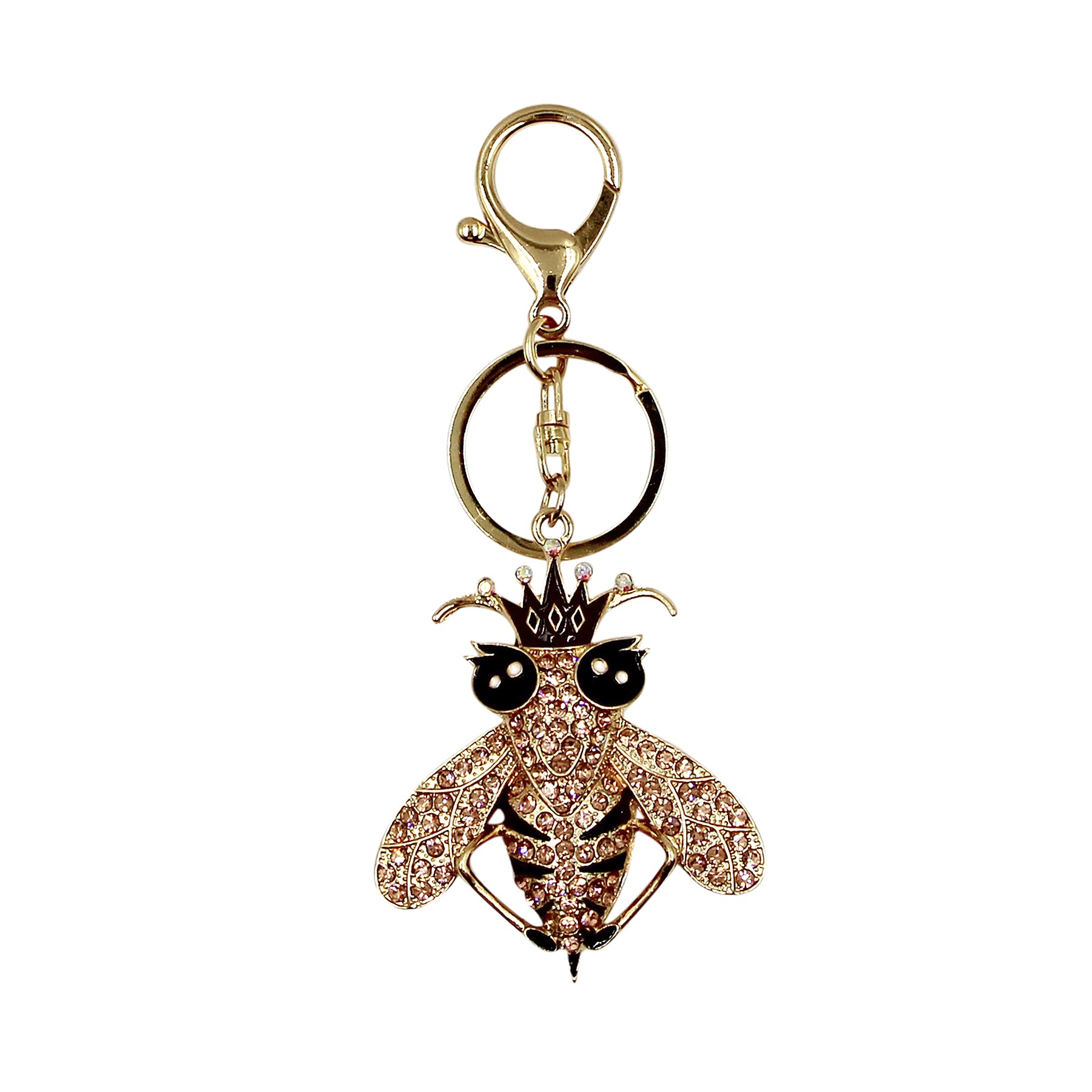 LEOMOSTECute Shiny Bling Little Bee Crystal Animal Keychain Bag Key Ring Pendant Car Purse Decoration