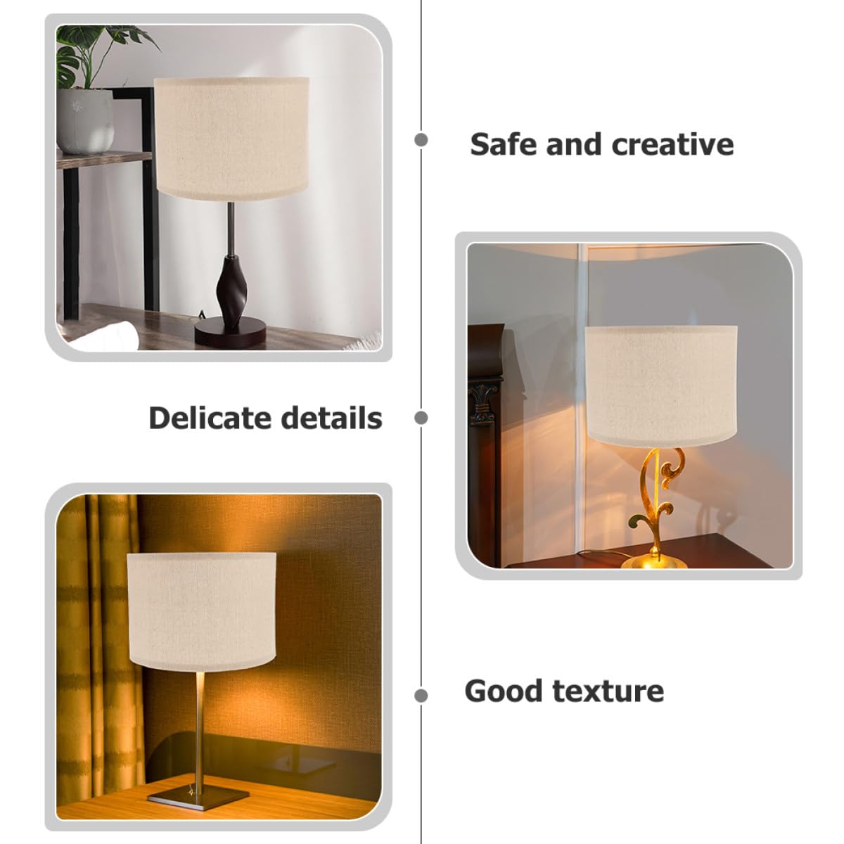 Ipetboom Paralume Lino Beige 30X20 CM per Lampada da Scrivania e Terra Coprilampada Decorativo Smontabile per Uso Domestico e Soggiorno