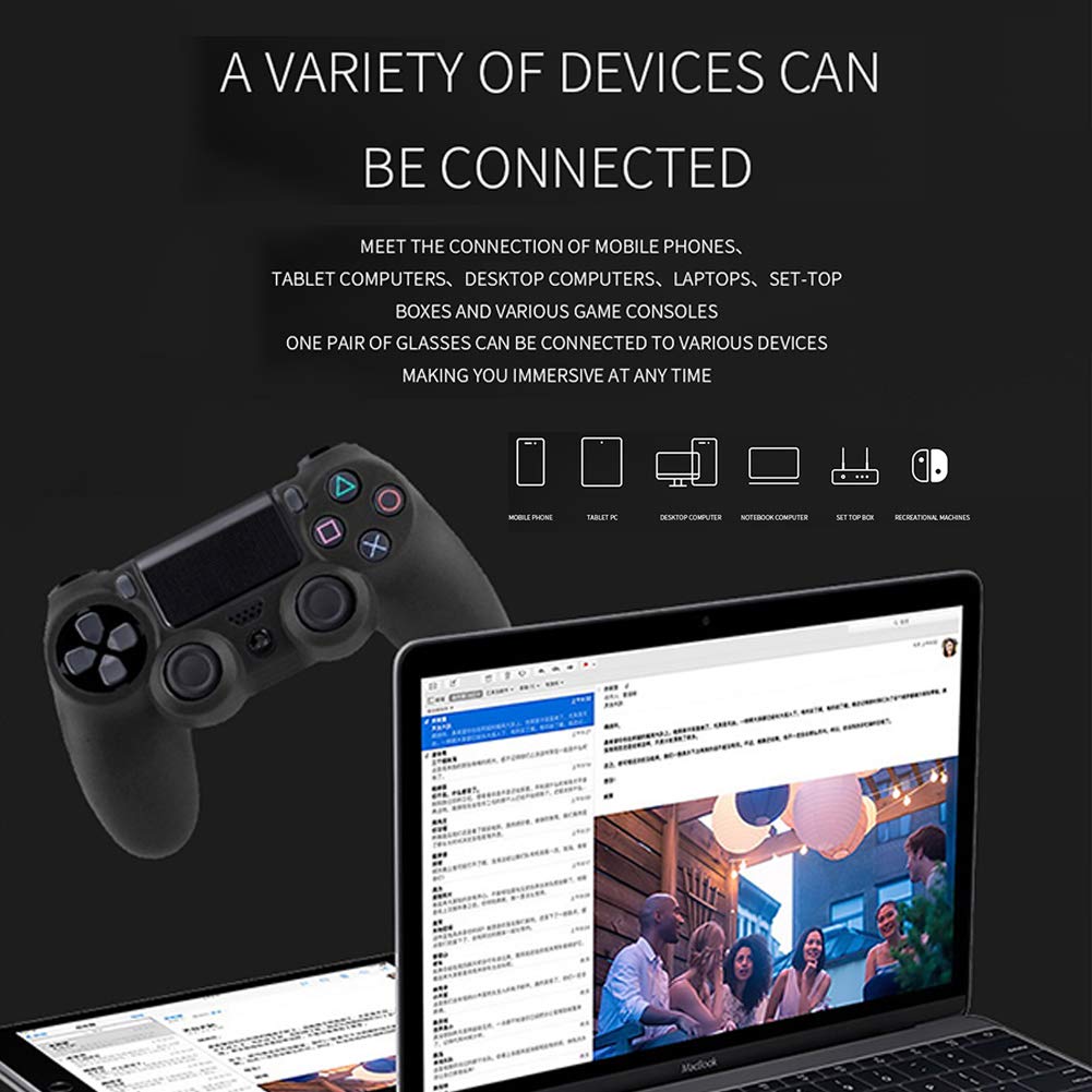 Cuffie 3D VR Occhiali HD digitali intelligenti per realtà virtuale con WIFI, doppi altoparlanti stereo Bluetooth Scheda TF 3860PPI/TYPE-C/128 GB, display montato sulla testa per giochi/video/film
