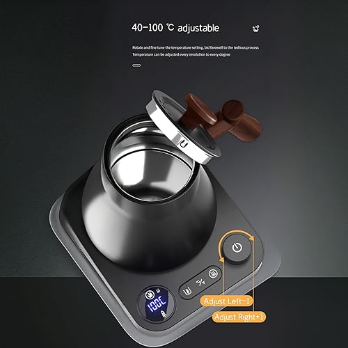 Miniatura 7 de Hervidor eléctrico de cuello de cisne, tetera eléctrica, control de temperatura de  1 , acero inoxidable 304 ultra silencioso, para café, té y