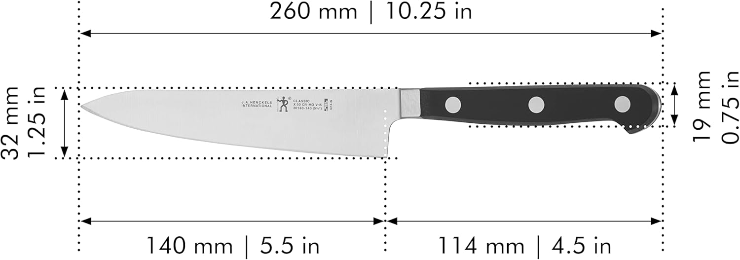 HENCKELS Classic Razor-Sharp 5.5-inch Compact Chef Knife, German Engineered Informed by 100+ Years of Mastery, Stainless Steel - Image 2