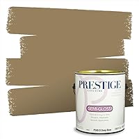 Vista 9 de PRESTIGE Pinturas de pintura exterior e imprimación en uno, 1 galón, plano, combinación comparable de Benjamin Moore* Manzanilla*