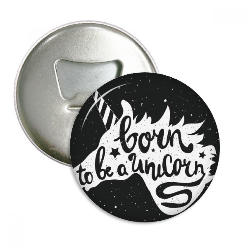 Décapsuleur Aimant Cuisine Born Unicorn Noir Blanc - Idéal pour vos Apéritifs et Déco Frigo