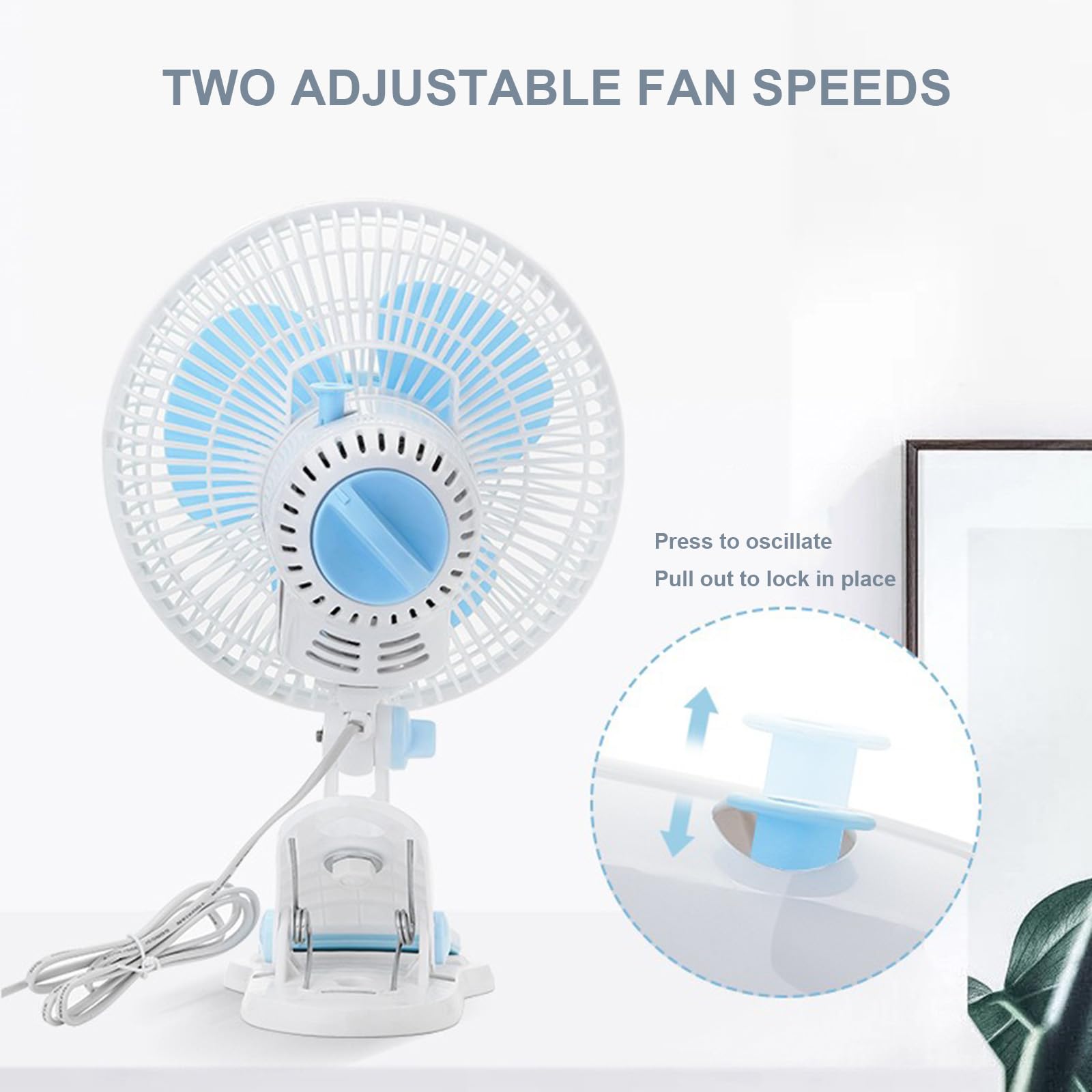Ventilatore da scrivania con clip da 9 pollici, mini ventilatore silenzioso