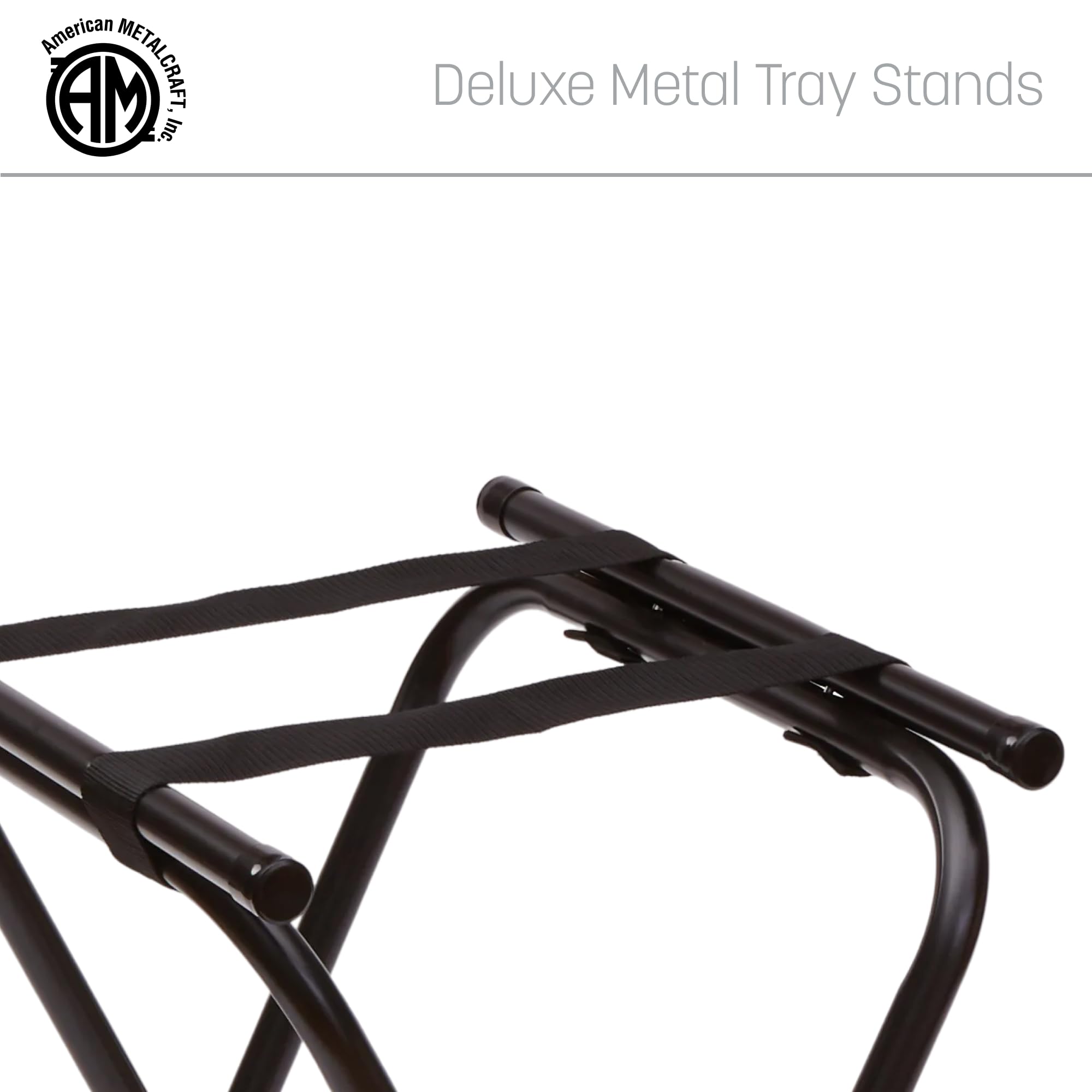 American Metalcraft CTS31 Tablettständer mit Nylon-Gurten, 7,6 cm, Schwarz
