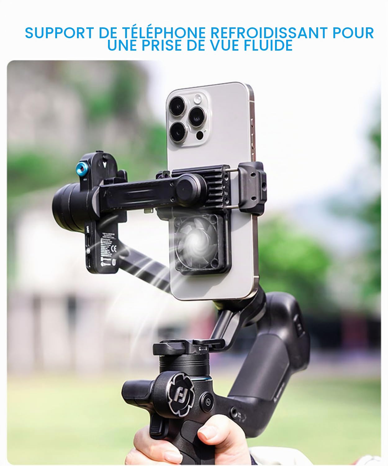 FeiyuTech Scorp Mini 3 Stabilisateur de Cardan pour iPhone, Stabilisateur 3 Axes pour Smartphone avec Suivi IA Intégré, Ventilateur et Poignée Intégrée, Écran Tactile, Supporte Jusqu'à 2 kg (4,41 LB)