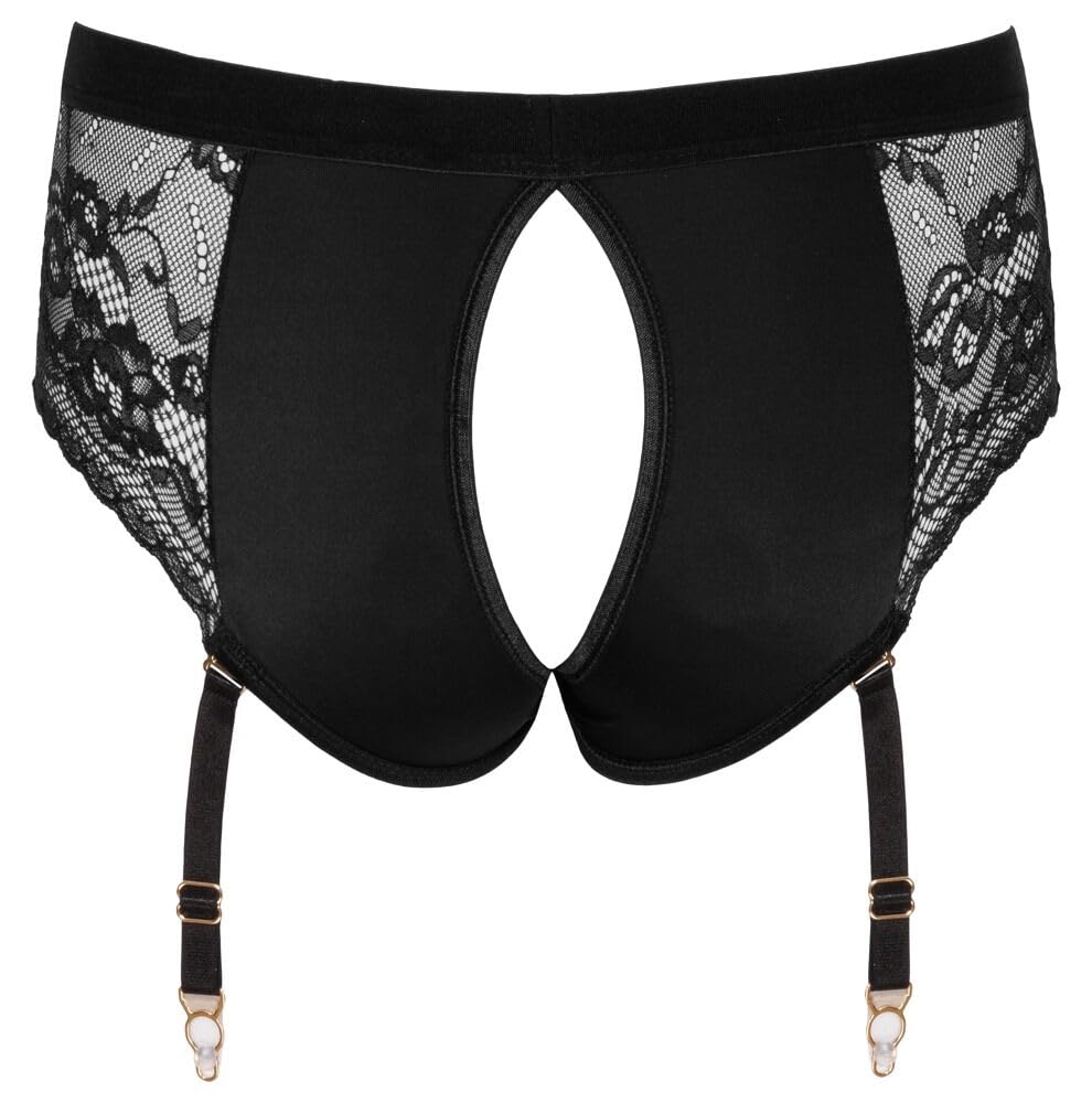 Mutanda per pene indossabile, Cintura imbracatura strapon donna per dildo, harness universale per strap on senza lacci, Mutandina Femminile in Pizzo con Reggicalze. (L)