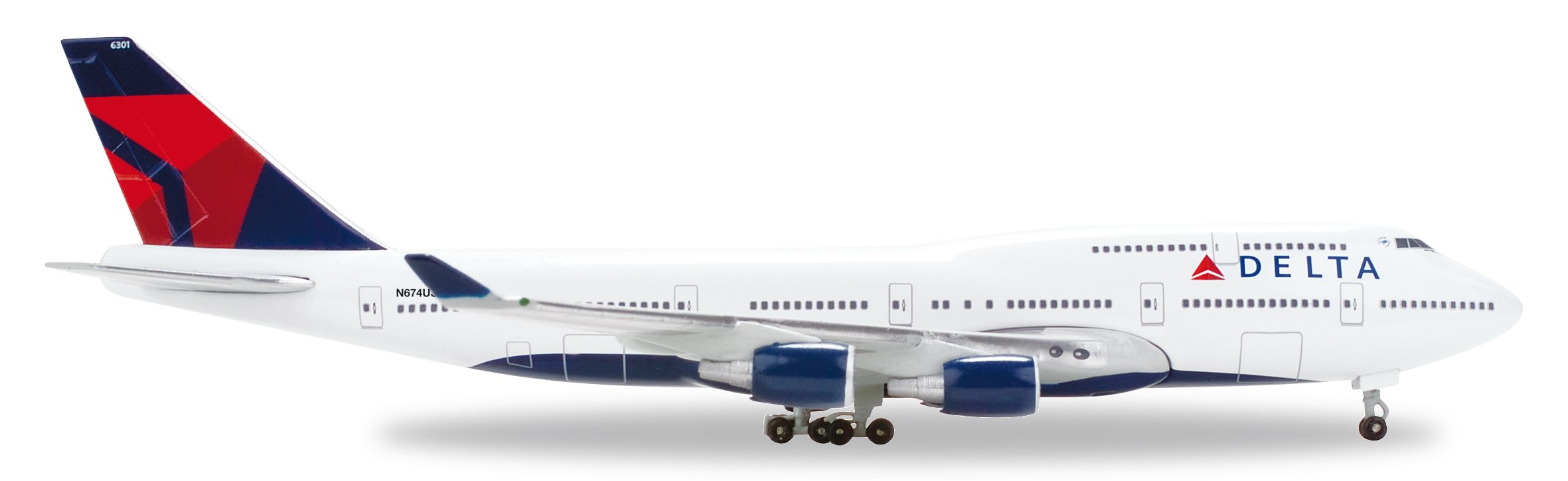 HERPA 1/200 デルタ航空B747-400 へルパウイングス DELTA Herpa Wings 1/500 B747-400 Delta Airline N674US : Amazon.in: Toys
