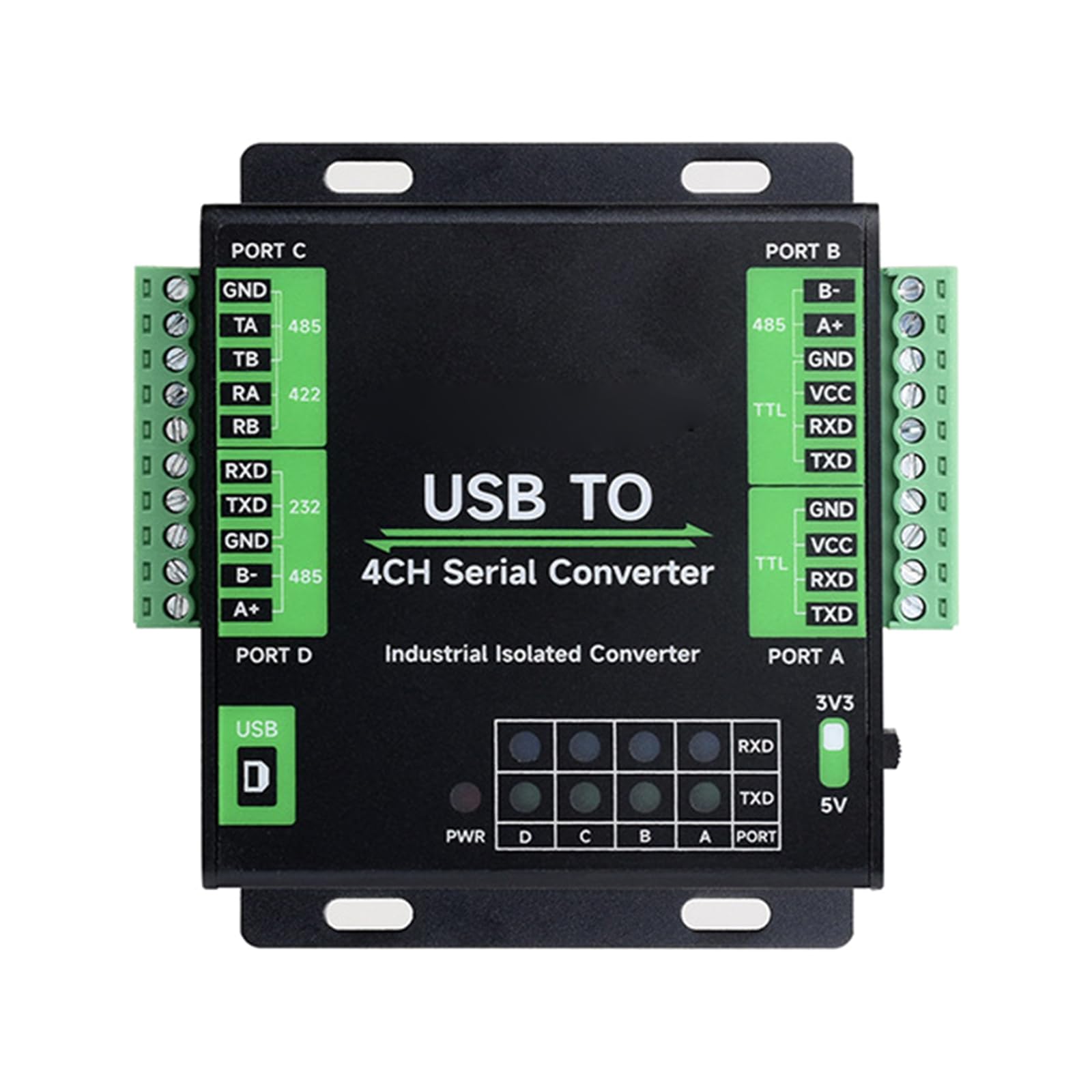 Module de conversion USB vers TTL RS232 RS485 quadri-directionnel haut débit - 8