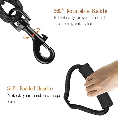 Miniatura 3 de Correa de perro de nailon duradera 3 en 1 con mango acolchado, cuerda de escalada extraíble sin enredos de 360, cuerda de tracción para mascotas,