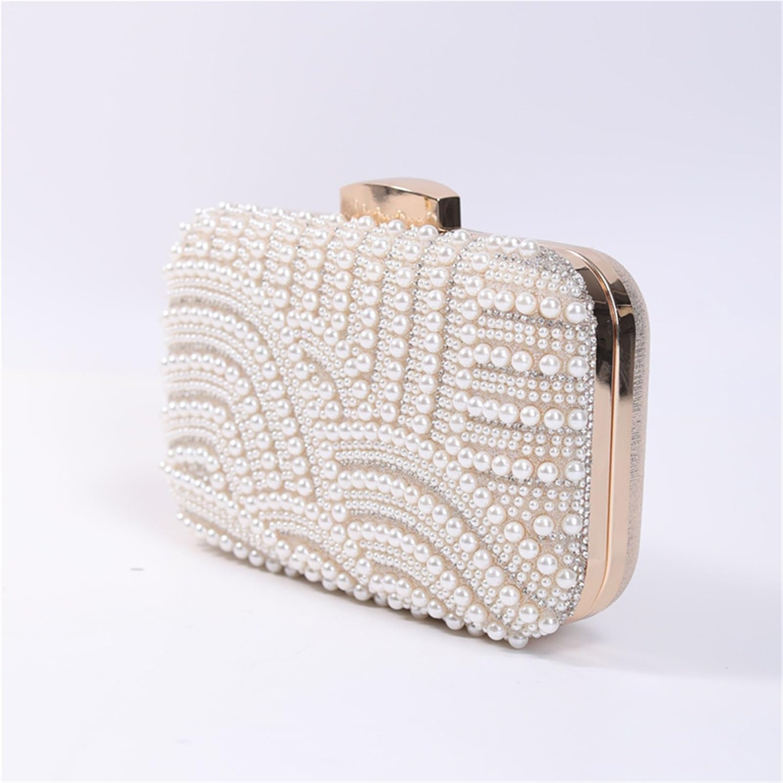 Ladies Pearl Elegant Evening Bag Fashionable Stylish Beading Wedding Dinner Party Banquet Dress Clutch With Long Chain Purse