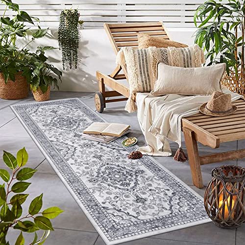 Vaukki Hallway Runner Rug, Traditional Soft Laundry Rug Runner, Non Slip Entryway Runner Mat, Washable Throw Rug Floor Carpet For Bathroom, Entryway, Kitchen And Bedroom (2'X6', Grey) #TOP4