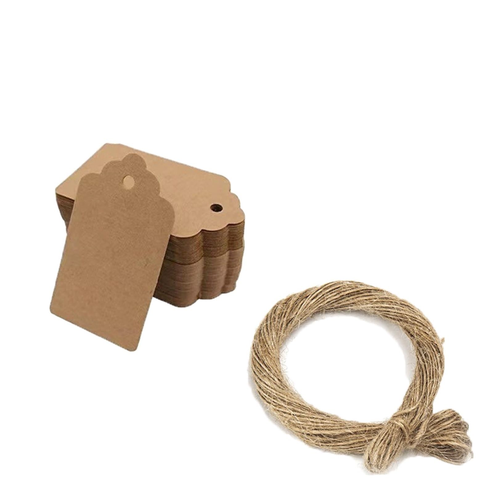 rice Tags with String 200Pcs Kraft Paper Tags With Strings Blank Packaging Labels DIY Gift Hang Sewing Birthday Party Box Decoration For Cupcake Stand(Kraft)