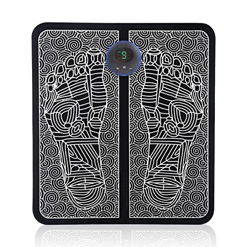 zhgzhzwlf Foot Massager Mat Portable Foot Massager Pad EMS Machine Full Automatic Massage Foot Circulation Massager 6 Modes 10 Intensit Improves Circulation Relax Stiffness Muscles