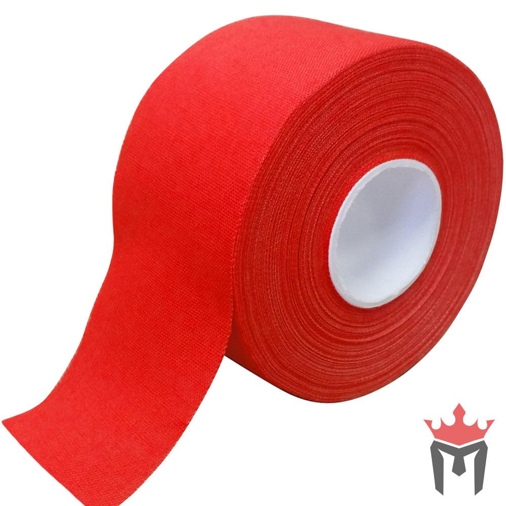 Meister Premium Athletic Zinc Oxide Trainer's Tape for Sports and Medical - 13.7m x 3.8cm - Red - 1 Roll