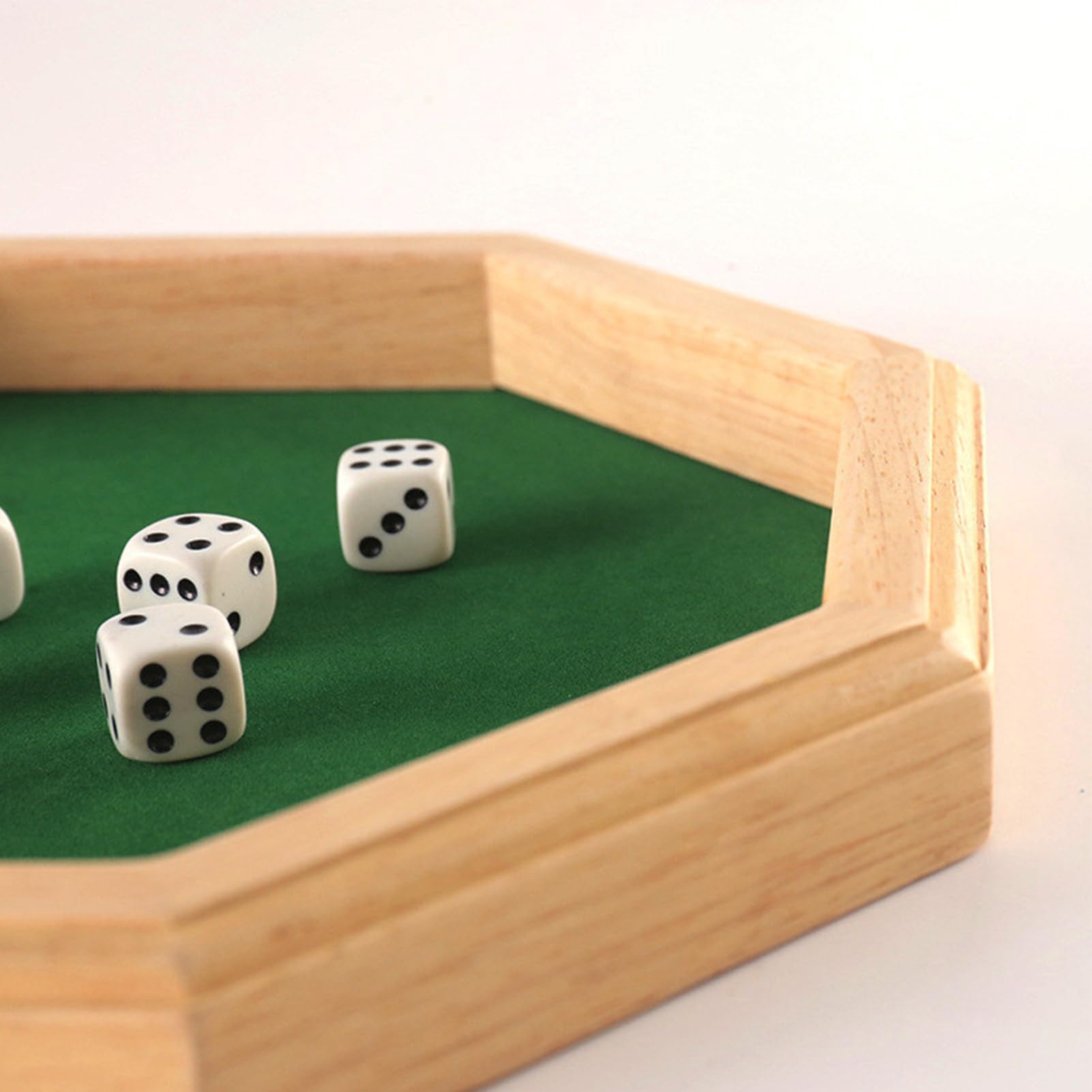 Achteckiges Würfelbrett – Spielmatte aus Holz, tragbare Würfelbox, Tischflächen | Reise-Familientreffen Zubehör, Urlaubsgesellschaftsspielwerkzeug für Thanksgiving, Enf
