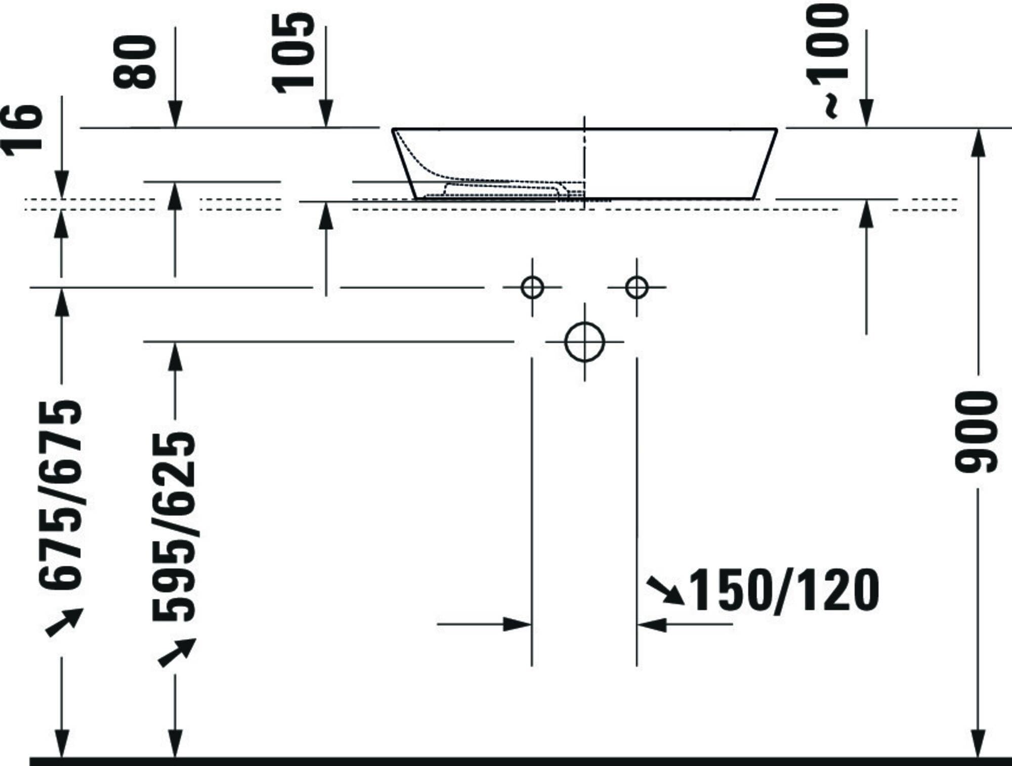 Duravit évier Cape Cod, 550x400 mm, sans Table de robinetterie, sans trop-Plein, Coloris: Couleur intérieure Blanche, Couleur extérieure Blanche - 2347550000