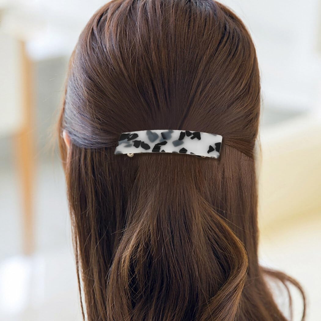 4 fermagli automatici per capelli, rettangolari, decorativi
