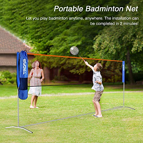 Ulalov Badminton Net Set, 17ft Portable Badminton Net, Adjustable Height for Volleyball Soccer Tennis Pickleball Indoor or Outdoor Court, Backyard, Beach, Driveway