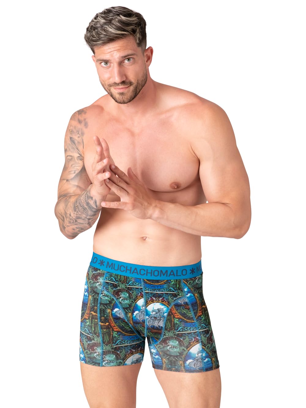 Muchachomalo Hombre Bóxer 12-Pack, Estampado, Algodón, Cinturilla Elástica