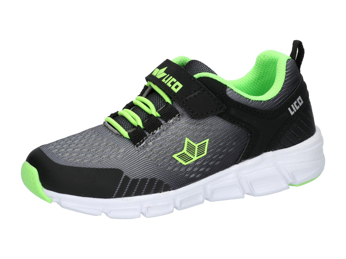 Lico Unisex Kid's Namur Vs Sneaker, Grey Black Lemon, 41 EU