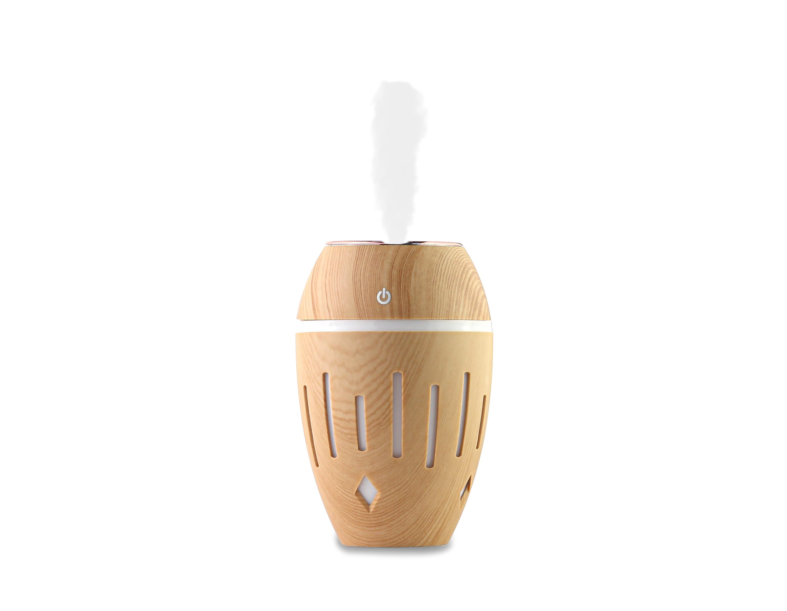 mobigon Wood Cool Mist Ultrasonic Humidifier for Room Moisture, Aroma Diffuser for Home, 300ml Essential Oil Diffuser with 7 Colorful Night Light, Auto Shut-Off, Light Brown