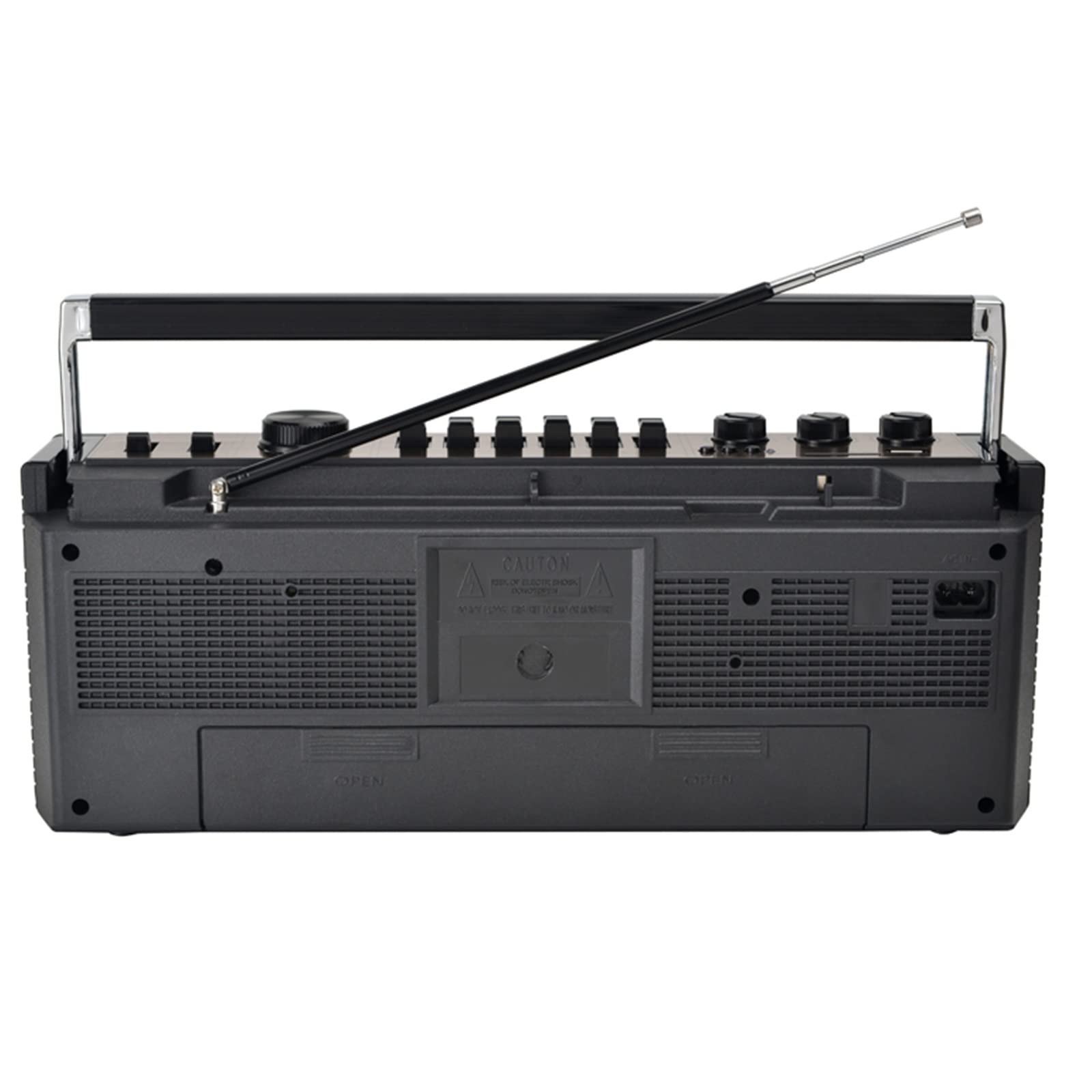 Lettore di Cassette Bluetooth, CD, Boombox, Radio Portatile con Altoparlante Stereo Integrato, Musica da USB e Scheda TF, 5.0, Stile Classico Anni '80