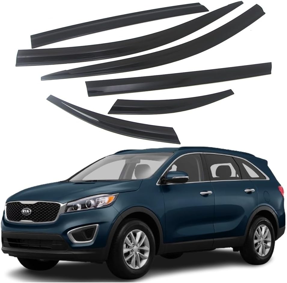 AUTO CLOVER Wind Deflectors Set for Kia Sorento 2015-2020 (6 pieces)